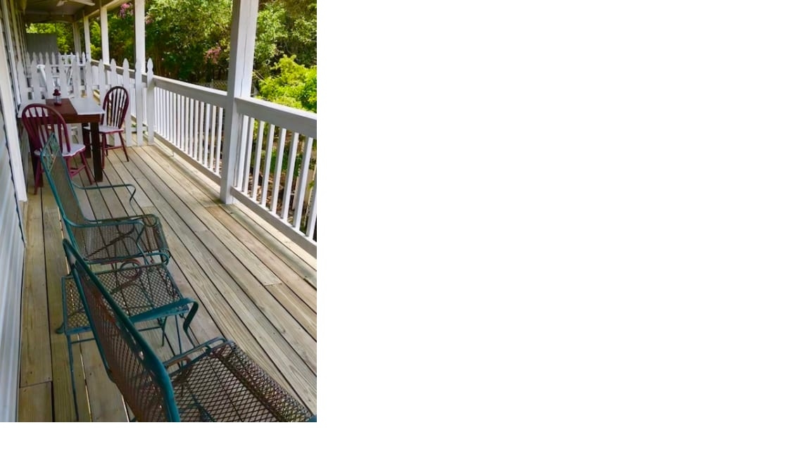 View of garden below private balcony